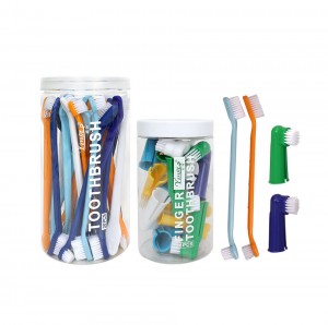 20pcs/box Nylon Finger Dog Toothbrushes 35pcs/box Double Headed Pet Toothbrush