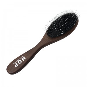 Ebony Wood Pet Furry Hair Remove Tool Dog Comb Gentle Pin Message Brush Grooming