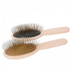 Factory Wholesale Custom Logo Wooden Pet Pin Brush Cat Dog Grooming Brush