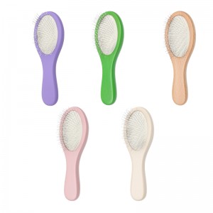 Custom Logo Small Wooden Cat Hair Removal Brush Dog Pet Facial Grooming Brush