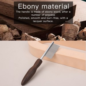 Cats Dogs Wooden Handle Pet Needle Comb Metal Detangle Dog Flat Face Comb