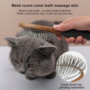 [Copy] Factory Wholesale Upscale Custom Logo Wooden Long Pin Cat Needle Brush Dog Pet Grooming Brush