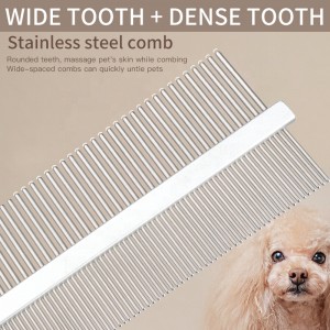 Factory Wholesale Custom Logo Double Sided Wooden Cat Needle Hair Comb Dog Pet Grooming Comb