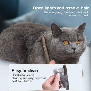Five Style Wooden Handle Long Short Teeth Cat Needle Flea Comb Stainless Steel Dog Pet Grooming Hair Comb