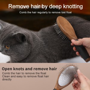 [Copy] Factory Wholesale Upscale Custom Logo Wooden Long Pin Cat Needle Brush Dog Pet Grooming Brush