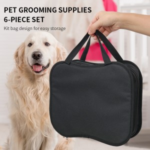 6 in 1 Portable Bamboo Comb Pets Grooming Tools Set Dogs Cats Pets Grooming Kit