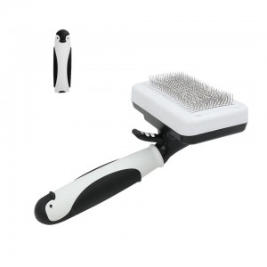 Penguin Handle Self Cleaning Pet Grooming Slicker Brush